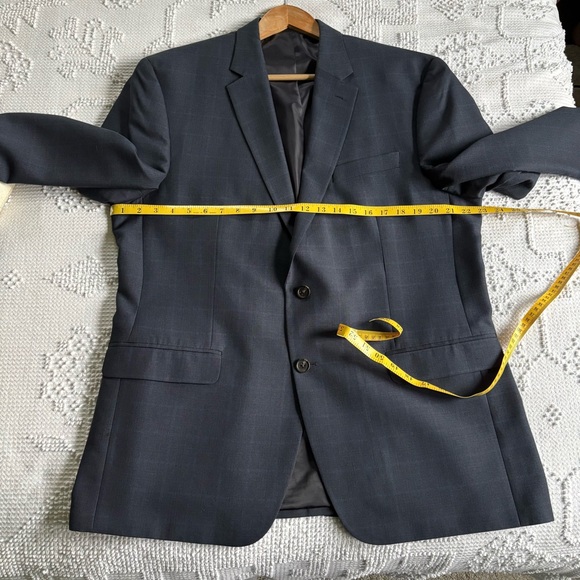 Chaps mens size 44R blue plaid single breasted 2 button front notch lapel blazer - Picture 4 of 11